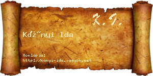 Kányi Ida névjegykártya